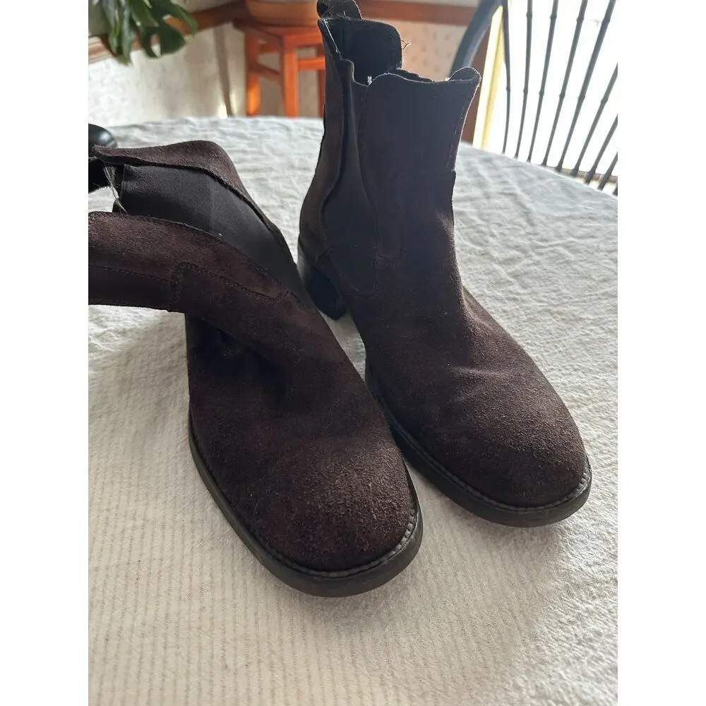 Kenneth Cole Suede Dark Brown Chelsea Boots Mens size 10‎